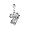Cute silver alloy koala charm with shiny glitter and white enamel for DIY bracelets - Koala (Pendant)