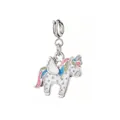 Ciondolo a forma di unicorno in smalto con criniera glitterata per bracciali DIY - Unicorno 2 (Chiusura Argentata)