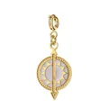 Elegant tarot sun coin pendant accessory in gold finish, durable stainless steel charm - Sun Style 2 (Gold Clasp)