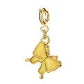 Elegant yellow enamel butterfly charm in gold-plated stainless steel for DIY jewelry making - Butterfly Style (6-1)