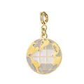 Elegant gold-plated stainless steel globe pendant charm for DIY necklaces and bracelets - Globe Style (Gold Clasp)
