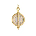 Gold-plated stainless steel tarot sun pendant with white enamel inlay for DIY jewelry - Sun Style 2 (Gold Ring)