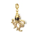 Polished gold stainless steel octopus pendant charm for DIY jewelry and crafts - Octopus (Gold Clasp)