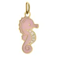 Gold plated stainless steel pink seahorse charm pendant for DIY jewelry making accessories - Seahorse