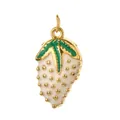 Ciondolo a forma di fragola in acciaio inossidabile dorato e smalto bianco per gioielli fai da te - Forma a Fragola Bianca Tipo 1 (Anello Semplice)