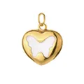 Elegant gold heart pendant charm with white enamel butterfly inlay for DIY jewelry making. - Heart with Butterfly (8)