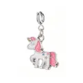 Süßer glitzernder Einhorn-Anhänger aus Legierung mit Karabinerverschluss - Einhorn 4 (Silberner Verschluss)