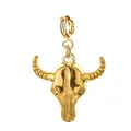 Ciondolo a forma di teschio di toro dorato lucido per collane e braccialetti fai-da-te - Stile Testa di Toro 1 / Fibbia Oro / Oro