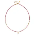 Handmade colorful beaded necklace with elegant pink stones and pearl pendant - Baroque Freshwater Pearl Pendant (DSC_5857)