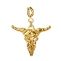 Ciondolo a testa di toro dorato con chiusura a molla per collane e gioielli fai-da-te - Stile Testa di Toro 2 / Fibbia Oro / Oro