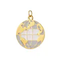 Gold stainless steel globe pendant with white inlay map for DIY jewelry making - Globe Style (Gold Ring)