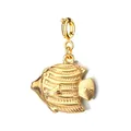 Gold-plated stainless steel tropical fish pendant for DIY ocean-themed jewelry making - Fish (Gold Clasp)