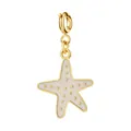 Elegant white enamel starfish pendant charm with 18K gold plated stainless steel finish - White Sea Star with Spring Clasp
