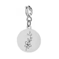 Roestvrijstalen geboortebloem hanger met delicate bloemengravure voor DIY-sieraden - Mei Veerring Sluiting