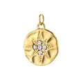Exquisite gold stainless steel sun tarot pendant necklace with clear crystals accessory - Multi-Rhinestone Starburst Style (Gold Ring)