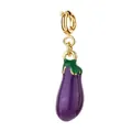 Ciondolo creativo a forma di melanzana in smalto viola con chiusura dorata per gioielli - Forma a Melanzana (Chiusura a Molla)