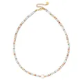 Elegant natural stone and freshwater pearl beaded necklace with strawberry quartz accents - Freshwater Pearl with Gold Beads (DSC_5859)