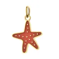 Gold-plated stainless steel red starfish pendant with enamel dots for DIY jewelry - Red Starfish