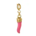 Ciondolo peperoncino in smalto rosa e acciaio inox per collane e bracciali fai-da-te. - Forma a Peperoncino Rosa (Chiusura a Molla)