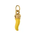 Ciondolo cornetto portafortuna giallo in acciaio inossidabile dorato per gioielli DIY - Forma a Peperoncino Giallo (Anello Semplice)