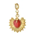 Pendaglio a cuore in acciaio inossidabile placcato oro 18K con smalto rosso - Stile Cuore 1 (Chiusura a Molla) / Confezione Singola