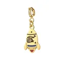Elegante ciondolo a forma di razzo placcato oro con scritta 'love you' per bracciali - Stile Etichetta Razzo / Fibbia Oro / Oro