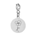 Minimalistische roestvrijstalen ronde hanger met gegraveerd bloemontwerp voor sieraden - Augustus Veerring Sluiting