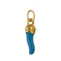 Ciondolo cornetto portafortuna in acciaio inossidabile smaltato blu per fai da te - Forma a Peperoncino Blu (Anello Semplice)