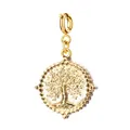 Colgante árbol de la vida de acero inoxidable dorado con cierre para hacer joyas DIY - Árbol de la Vida (0675) / Cierre de resorte / Dorado