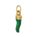 Ciondolo peperoncino verde smaltato con corona dorata per creazione gioielli - Forma a Peperoncino Verde (Anello Semplice)