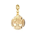 Colgante árbol de la vida de acero inoxidable dorado para crear joyas DIY personalizadas - Árbol de la Vida (0676) / Cierre de resorte / Dorado