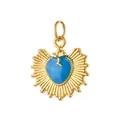 Elegant heart-shaped gold-plated stainless steel jewelry pendant featuring a blue enamel core - Heart 3 Style (Plain Ring) / Single Piece