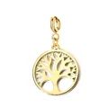 Colgante Árbol de la Vida de acero inoxidable dorado con cierre de resorte para DIY. - Árbol de la Vida (1297) / Cierre de resorte / Dorado