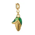 Ciondolo in smalto a forma di mais 3D in oro e verde per la creazione di gioielli DIY - Forma a Mais (Chiusura a Molla)
