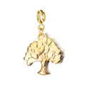 Elegante colgante árbol de la vida de acero inoxidable dorado para creación de joyas DIY - Árbol de la Vida (1299) / Cierre de resorte / Dorado
