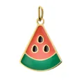 Watermelon slice pendant charm in 18K gold-plated stainless steel with colorful enamel details - Watermelon