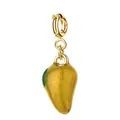 Ciondolo a forma di mango 3D in smalto giallo con chiusura in acciaio inossidabile dorato - Forma a Mango (Chiusura a Molla)