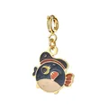 Cartoon pufferfish enamel charm in gold-plated stainless steel for DIY jewelry making - Dolphin Shape (BXGDZ) / Spring Ring Clasp