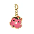 Pink cartoon octopus charm in gold-plated stainless steel for DIY jewelry making - Octopus Shape (BXGDZ) / Spring Ring Clasp