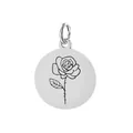Minimalistische ronde hanger van roestvrij staal met fijne rozen-gravure als sieraad - Juni