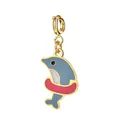 Cute blue dolphin charm with red swim ring, stainless steel pendant for DIY jewelry - Whale Shape (BXGDZ) / Spring Ring Clasp