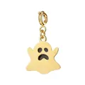 Halloween ghost pendant charm in gold-plated stainless steel for jewelry making - Ghost (Spring Buckle)