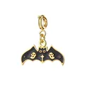 Halloween bat charm with ghost and cross patterns in gold and black enamel for jewelry - Bat (Spring Buckle)