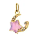 Gold moon and pink star pendant made of stainless steel for DIY jewelry charm - Style 0055