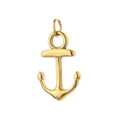 Polished gold stainless steel anchor pendant for DIY necklace and bracelet jewelry making - Anchor (Gold Ring)
