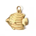 Gold-plated stainless steel tropical fish pendant for DIY ocean-themed jewelry making - Fish (Gold Ring)