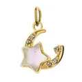 Elegant gold-toned stainless steel star and moon celestial charm for jewelry DIY - Style 0059
