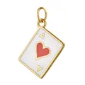 Vintage gold-plated stainless steel heart Ace playing card charm for DIY jewelry - Ace of Hearts Tarot