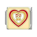 Dettaglio di maglia per bracciale modulare italiano con cuore e fiocco in smalto colorato - Blocco di Colore Cuore Fiocco (Stile 4) / Confezione Singola