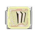 Abalorio modular italiano de acero inoxidable con diseño de acordeón para pulsera DIY. - Patrón de Acordeón Fresco (#3)